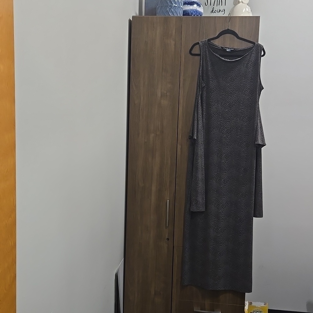 Norma Kamali-Dark Grey Snake Waist Tying Maxi Dress Size XL - Picture 5 of 17